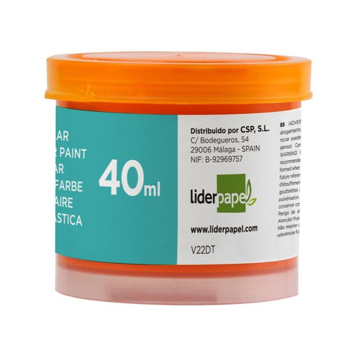 Tempera Liderpapel Escolar 40 mL Naranja 5 unidades 1