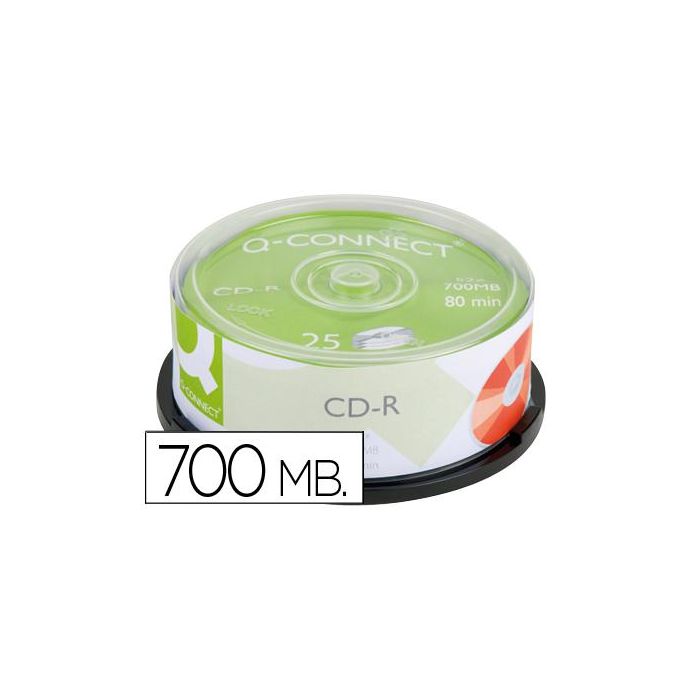 Cd-R Q-Connect Capacidad 700Mb Duracion 80Min Velocidad 52X Bote De 25 Unidades