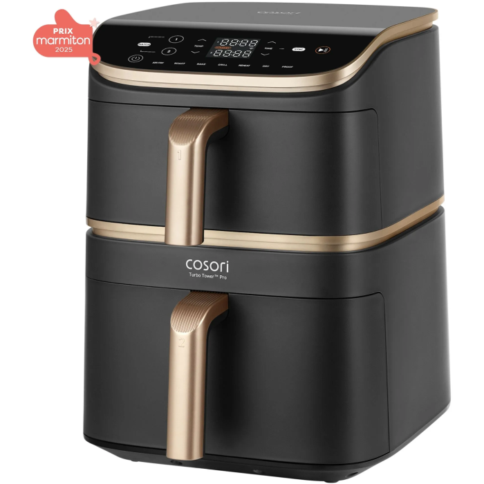 Cosori Freidora sin aceite Turbo Tower Pro Smart, 10,8 L, 2 depósitos, 7 programas, 2630 W, Negro, AAAVL96408 3