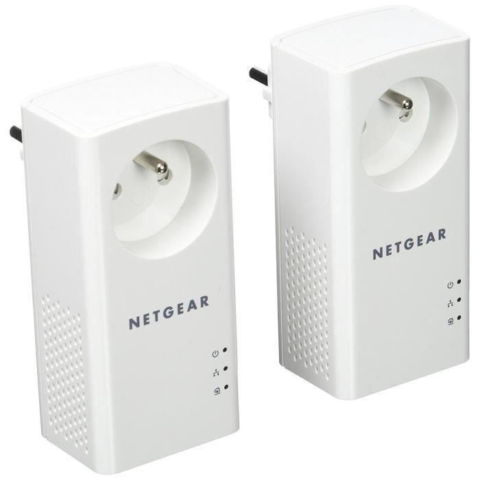 Paquete NETGEAR de 2 PLC con cable - 1000 Mbp / s con conector filtrado - 1 puerto Ethernet 1 Paquete NETGEAR de 2 PLC con cable - 1000 Mbp / s con conector filtrado - 1 puerto Ethernet 1
