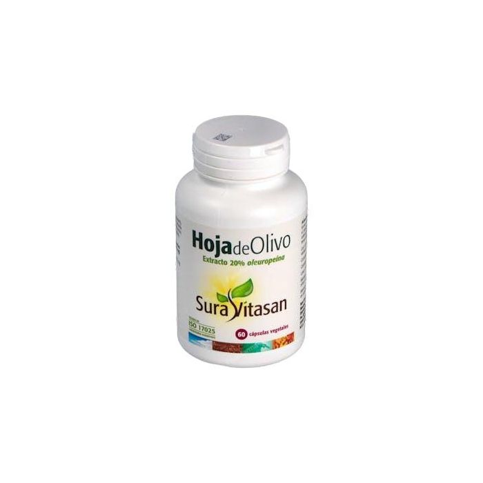 SURA VITASAN Hoja de Olivo 1000mg 20% Oleuropeína 60 Cápsulas, Extracto Estandarizado para Tensión Normal
