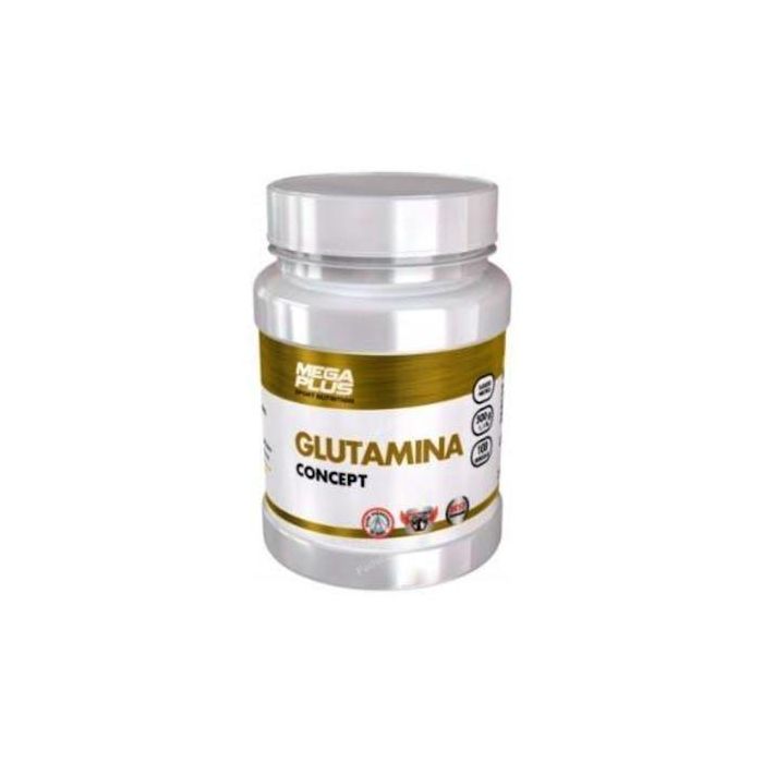 MEGA PLUS Glutamina 500Gr para Síntesis Proteica y Anticababolismo Muscular. Ideal para Estrés Oxidativo