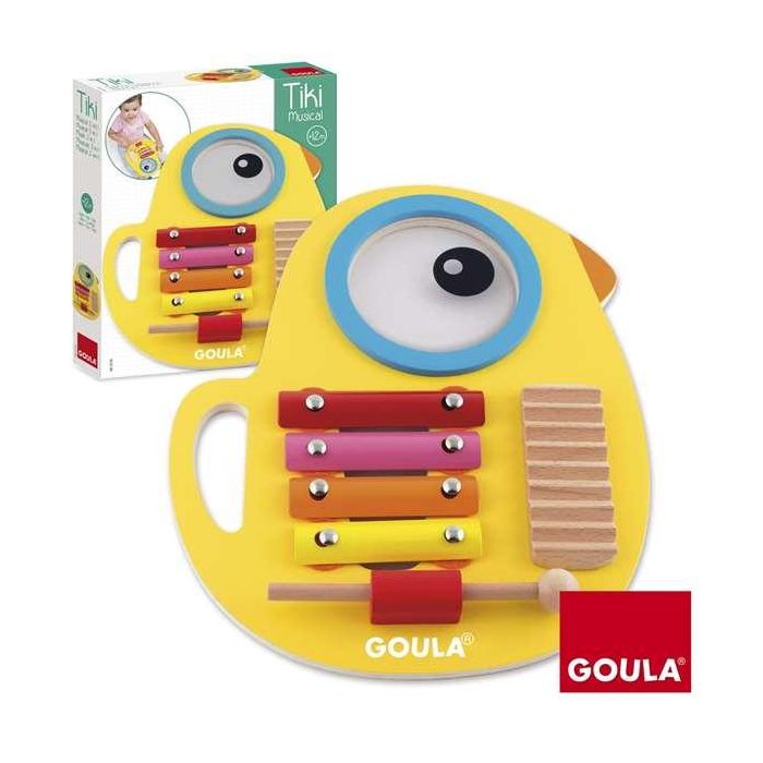 Goula Juego Musical Tiki 3 en 1: Xilófono, Tambor y Güiro de Madera. Instrumento Educativo Pájaro para Niños a partir de 13 Meses 2 Goula Juego Musical Tiki 3 en 1: Xilófono, Tambor y Güiro de Madera. Instrumento Educativo Pájaro para Niños a partir de 13 Meses 2