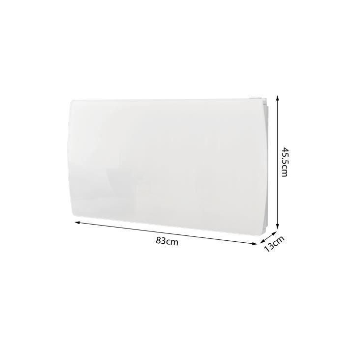 Radiador eléctrico fijo con inercia secado de cerámica 1500W Rubis oceánico - Fachada de vidrio - Blanco - NF 3 Radiador eléctrico fijo con inercia secado de cerámica 1500W Rubis oceánico - Fachada de vidrio - Blanco - NF 3
