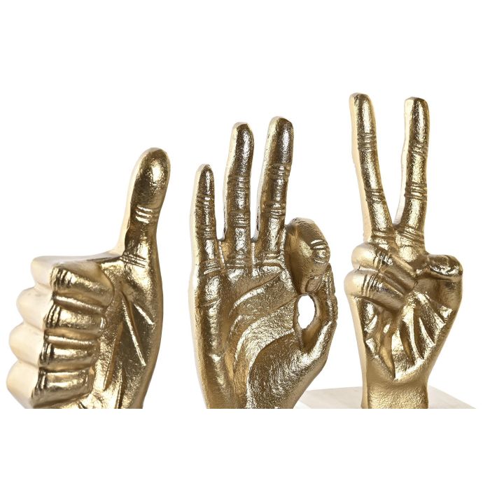 Figura Loft DKD Home Decor Dorado Blanco 10 x 20 x 10 cm (3 Unidades) 1