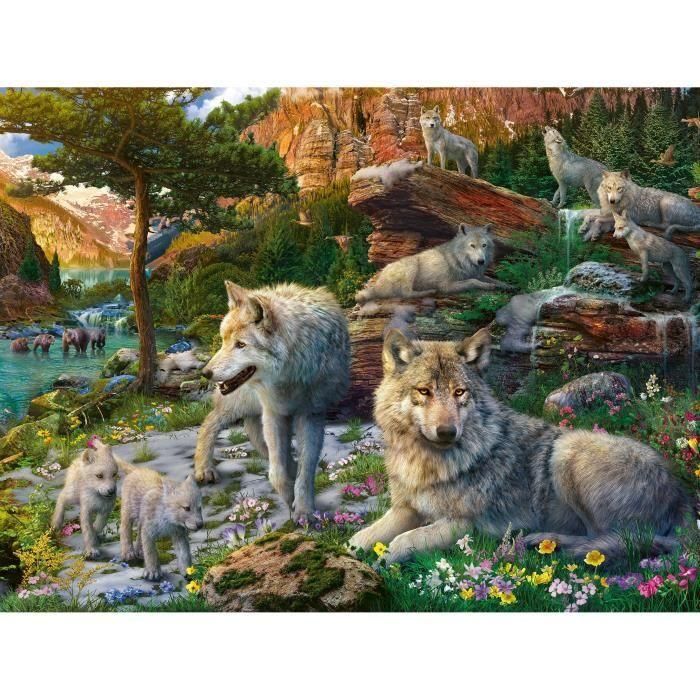 Puzzle de 1500 piezas Lobos en primavera, Adultos y niños a partir de 14 años, Puzzle de alta calidad 80x60cm, 12000719, Ravensburger