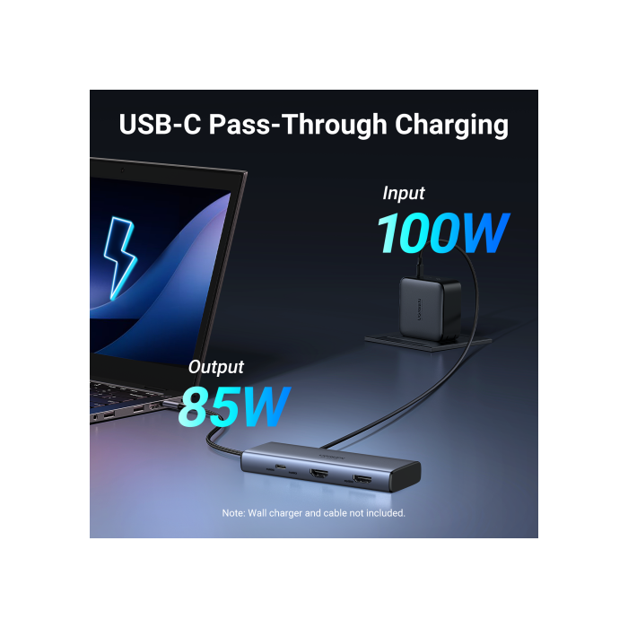 Ugreen 7-In-1 Usb-C Hub Cm498 Acoplamiento Base Gris 6 Ugreen 7-In-1 Usb-C Hub Cm498 Acoplamiento Base Gris 6