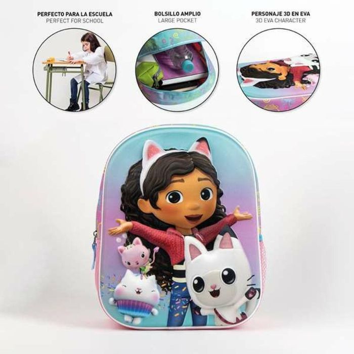 Mochila infantil 3D la casa de gabby. gabby´s dollhouse 25.0 x 31.0 x 10.0 cm 2