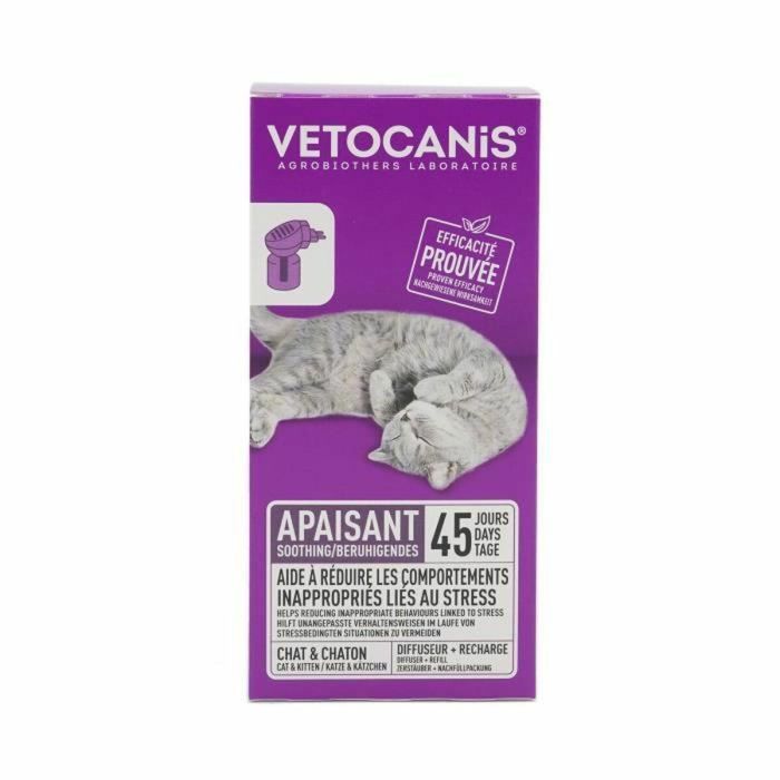 VETOCANIS Difusor + Recambio Antiestrés para gatos - Eficaz durante 45 días 1