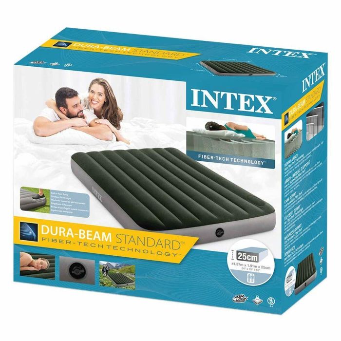 Intex 64762 Colchón Hinchable Downy FT 2 Plazas con Inflador de Pie 1