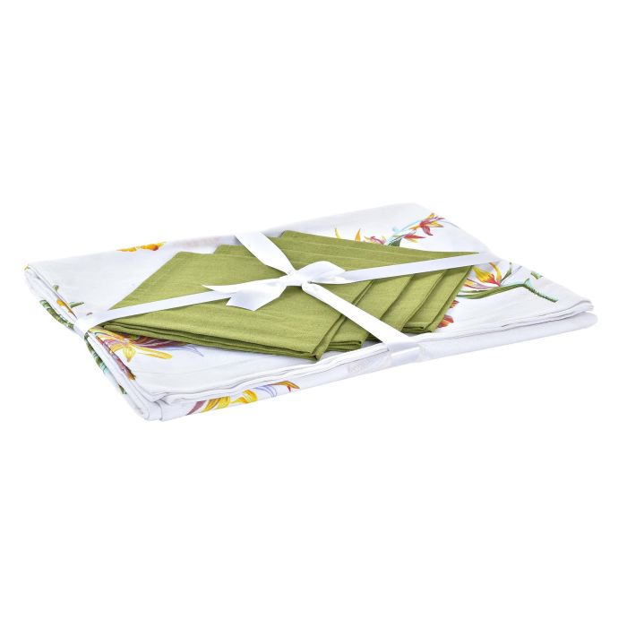 DKD Home Decor Mantel Poliéster Tropical Colección Tropic Garden Multicolor Verde 150x150 cm - Pack de 2 Unidades 1 DKD Home Decor Mantel Poliéster Tropical Colección Tropic Garden Multicolor Verde 150x150 cm - Pack de 2 Unidades 1