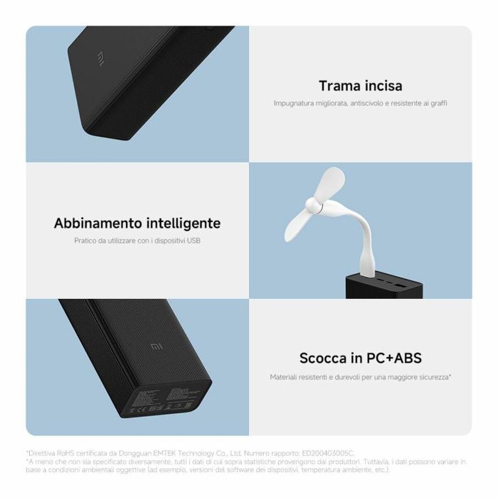 Xiaomi PB3018ZM Powerbank 30000mAh 18W Negra, Carga Rápida para 3 Dispositivos (USB-A/USB-C), hasta 10 Días de Autonomía 2