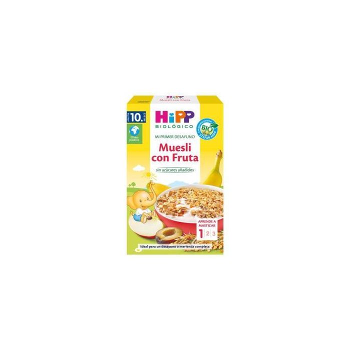 HIPP Muesli de Frutas Bio 200g, Cereales Integrales y Fruta, Sin Azúcares Añadidos, +10 Meses