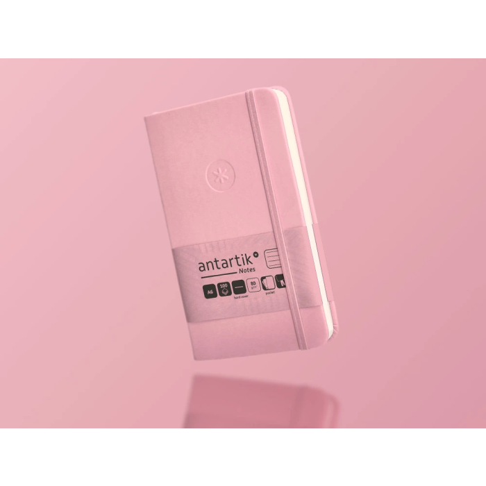 Antartik Cuaderno A6 Tapa Dura Hojas Rayas Rosa Pastel 100 Hojas 80gr FSC 9