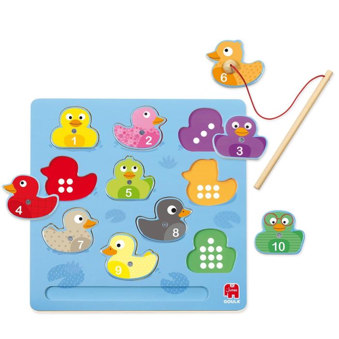 Goula Puzzle Patos Magnético 59453 Puzle de patos magnéticos para favorecer la habilidad manual y el aprendizaje de los números del 1 al 10 2