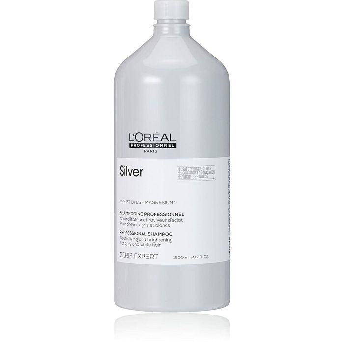 L'Oréal Professionnel Se Silver Shampoo Matizador Cabello Blanco/Gris Profesional 1500 mL