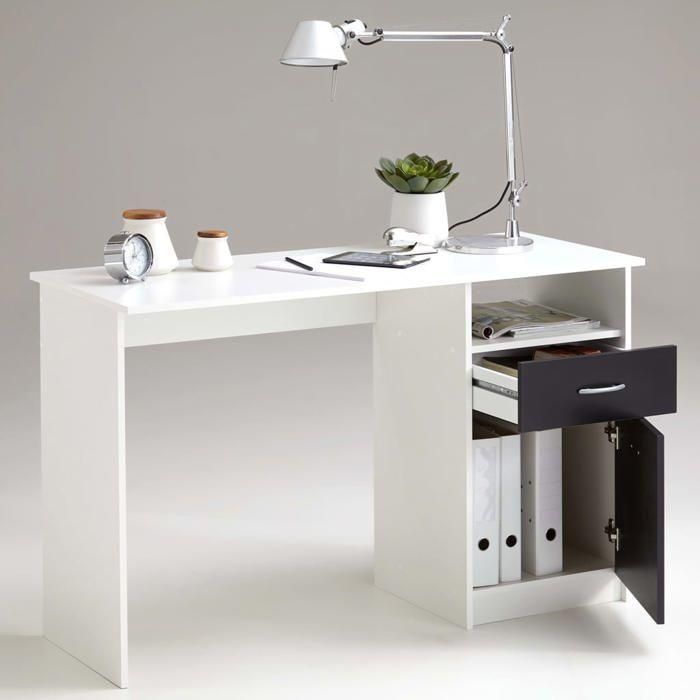 FMD FMD4029494113894 Escritorio JACKSON, Blanco con detalles negros, 123x76.5x50 cm, Fabricado en Alemania 1 FMD FMD4029494113894 Escritorio JACKSON, Blanco con detalles negros, 123x76.5x50 cm, Fabricado en Alemania 1
