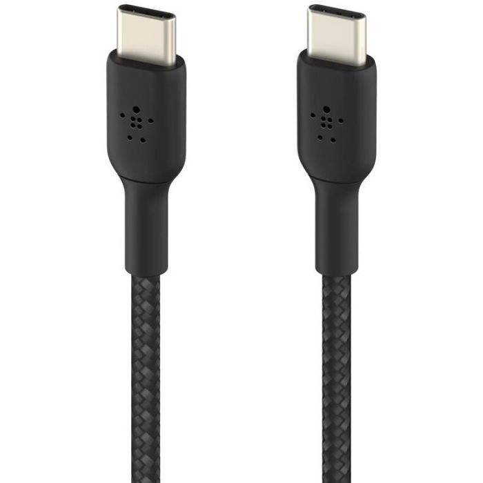 Belkin Cable USB-C a USB-C Trenzado BoostCharge, Carga Rápida y Sincronización, 0.15m, Negro 1
