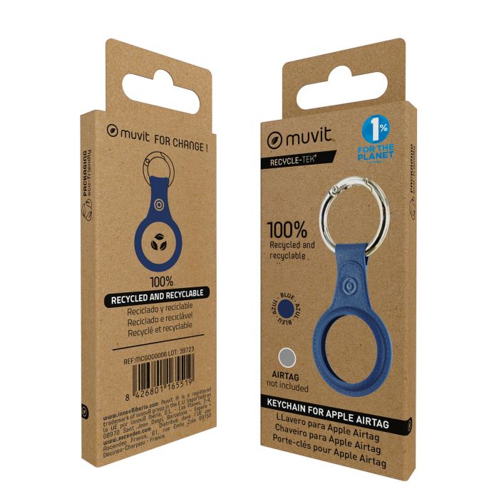 muvit for change funda llavero compatible con Airtag azul 2 muvit for change funda llavero compatible con Airtag azul 2