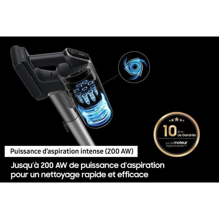 Samsung SAM8806095108834 Aspiradora vertical Jet 75E Turbo 200W, 60 min autonomía, 0.8L, Gris/Azul 1 Samsung SAM8806095108834 Aspiradora vertical Jet 75E Turbo 200W, 60 min autonomía, 0.8L, Gris/Azul 1