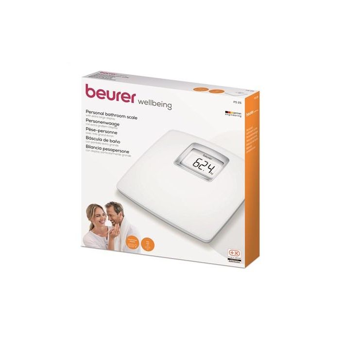 Beurer PS-25 Báscula Digital Blanca con Pantalla LCD Extra Grande - Plataforma XXL 2