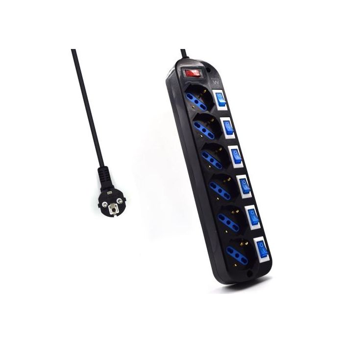 Ewent Regleta de 6 Tomas EW3851 con Interruptores Individuales, Protección Sobretensiones y Seguridad Infantil 0 Ewent Regleta de 6 Tomas EW3851 con Interruptores Individuales, Protección Sobretensiones y Seguridad Infantil 0