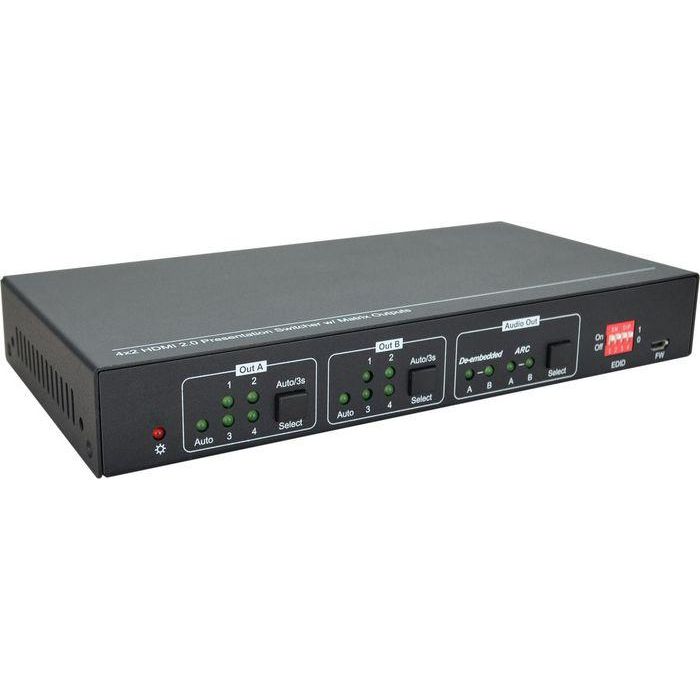 Vivolink HDMI 2.0 4x2, 4K@60Hz, 18Gbps, HDCP 2.2, SPDIF, 3.5mm, RS-232, 200x28.5x100 mm 5 Vivolink HDMI 2.0 4x2, 4K@60Hz, 18Gbps, HDCP 2.2, SPDIF, 3.5mm, RS-232, 200x28.5x100 mm 5