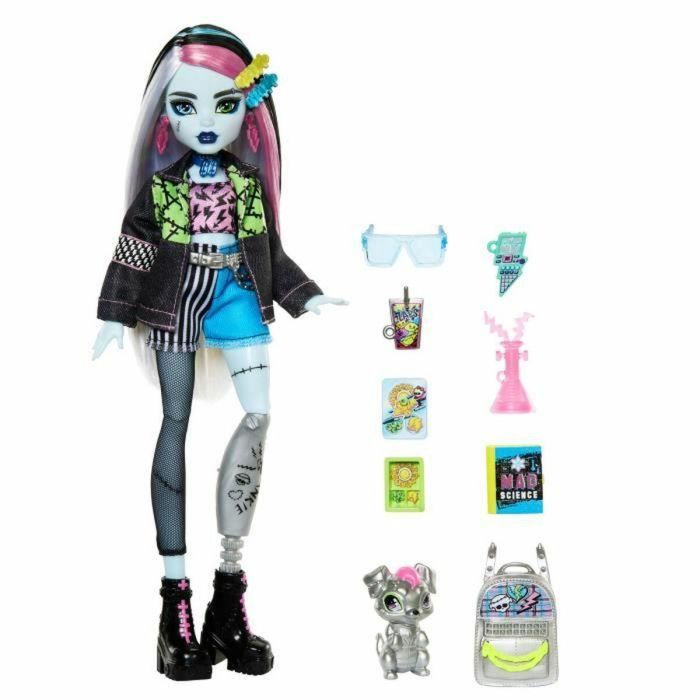 Monster High-Muñeca Frankie Stein-Muñeca con Animal y Accesorios HXH73 1