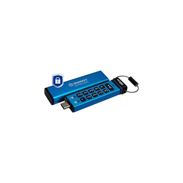 Kingston IronKey Keypad 200C 16GB USB-C, FIPS 140-3 AES-256, Seguridad PIN, Lectura 145MB/s, IP68 1