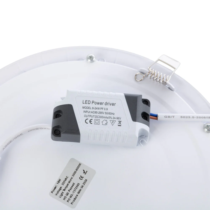 Placa LED Circular Regulable 18W 1800Lm CCT (3000-6000K) Duración 40.000H HO-GP-LZ-3-M-CCT 2