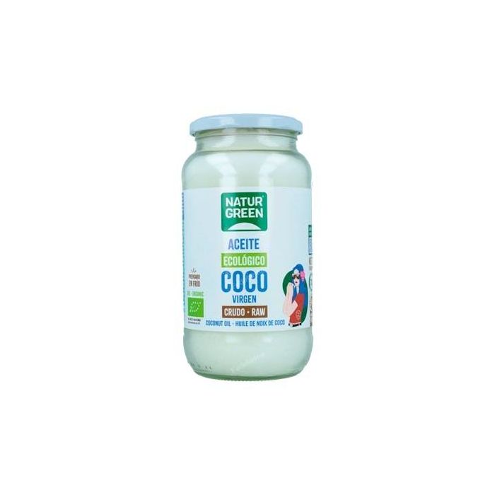 NATURGREEN Aceite Virgen de Coco 1ª Presión en Frío 800g Bio - Para Cocinar y Repostería
