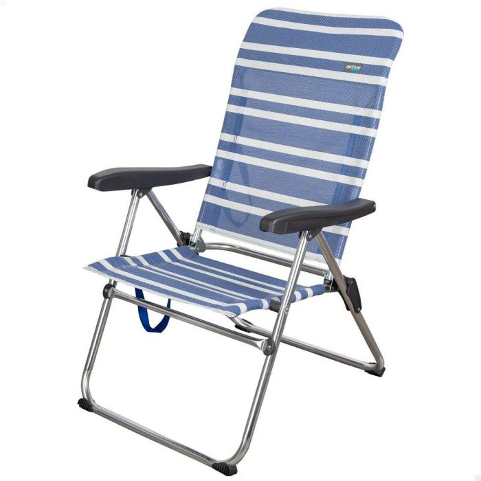 Silla de Playa Aktive Mykonos Azul 47 x 93 x 63 cm (4 Unidades) 1 Silla de Playa Aktive Mykonos Azul 47 x 93 x 63 cm (4 Unidades) 1