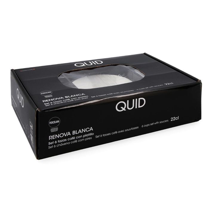 Set 6 Tazas con Plato Porcelana Renova Blanca Quid 20 cL 3 Set 6 Tazas con Plato Porcelana Renova Blanca Quid 20 cL 3