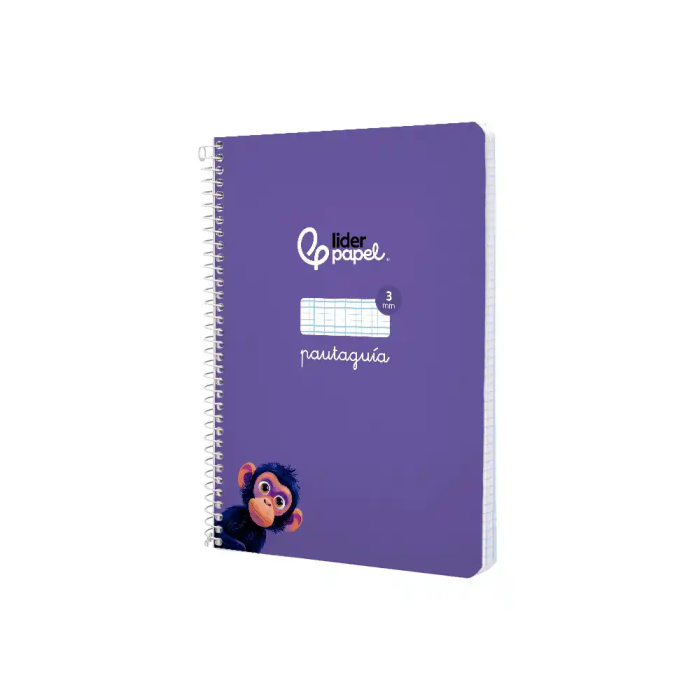 Liderpapel Cuaderno Espiral Pautaguía A5, Tapa Blanda, 40 Hojas 75gr, Cuadro Pautado 3mm, Color Lila 3