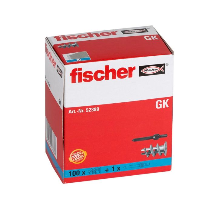 Pack 100 fijacion nylon de paneles de yeso 52389-gkm fischer 1