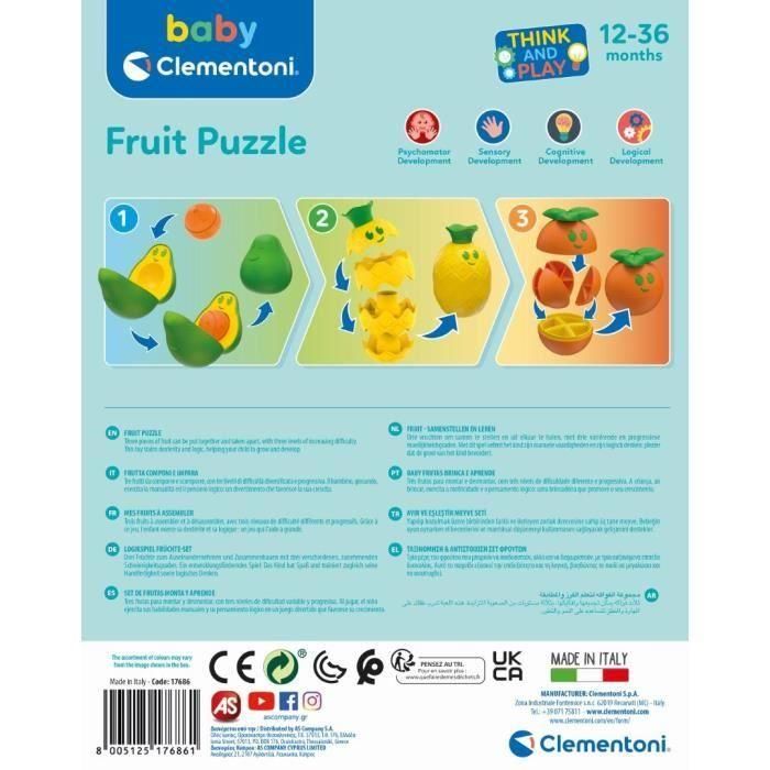 Clementoni - Mis frutas para ensamblar 3 Clementoni - Mis frutas para ensamblar 3