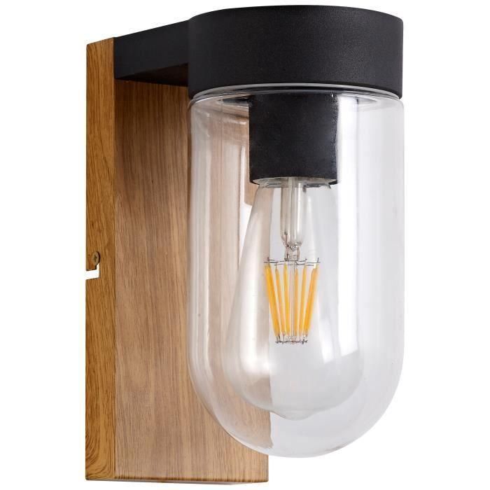 Aplique de exterior BRILLIANT CABAR - E27 - 1x40W - Madera oscura y colores negros 3 Aplique de exterior BRILLIANT CABAR - E27 - 1x40W - Madera oscura y colores negros 3