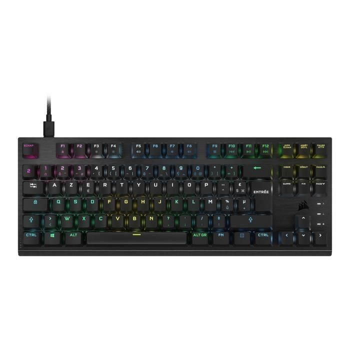 Teclado de juego óptico -mecánico - Azerty - Corsair - K60 Pro TKL - sin pavé digital - RGB retroiluminado - negro (CH -911D01A -FR) Teclado de juego óptico -mecánico - Azerty - Corsair - K60 Pro TKL - sin pavé digital - RGB retroiluminado - negro (CH -911D01A -FR)