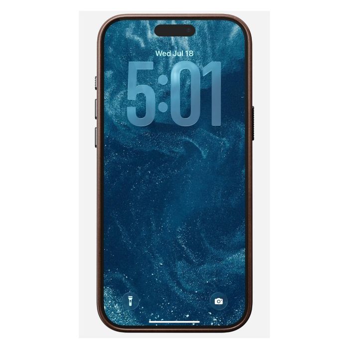 Nomad iPhone 17 Pro Max Funda de Cuero Tradicional Rustic Brown con Compatibilidad MagSafe - Resistente a Rayones y Polvo 4