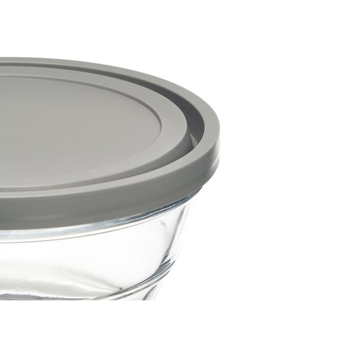 Vivalto Set 5 Fiambreras Redondas Gris Cristal 2.4L 1.1L 600ML 280ML 180ML (Set de 6) 3