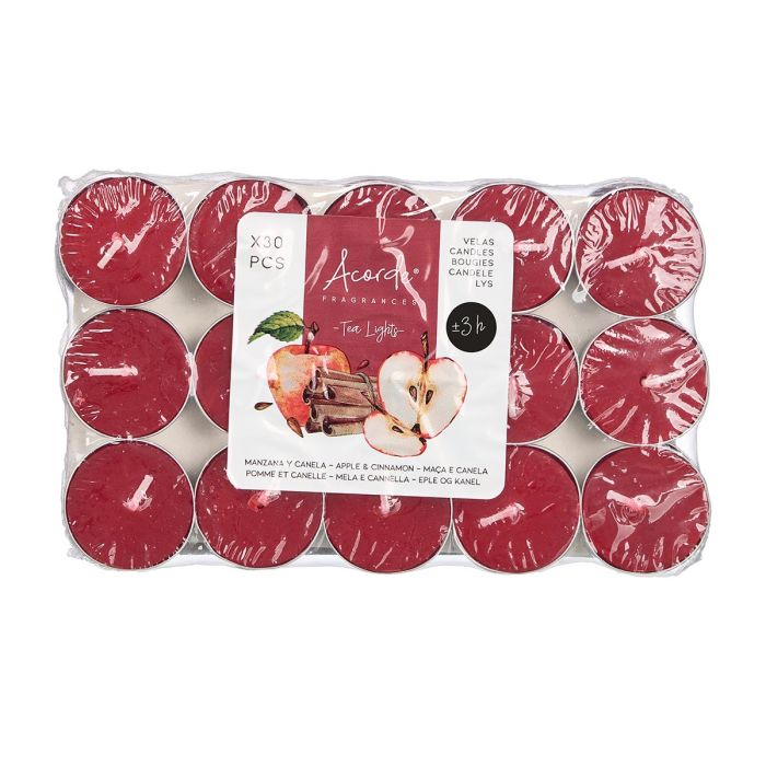 Set 30 Tea Light Manzana Canela 3H Acorde 19x2x11cm (24 Unidades) 1 Set 30 Tea Light Manzana Canela 3H Acorde 19x2x11cm (24 Unidades) 1