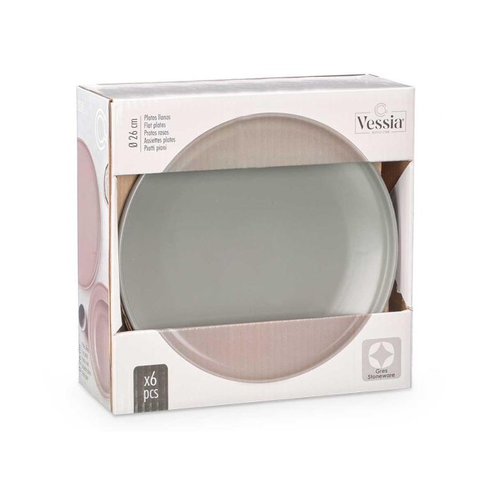 Plato llano grande gres gris oscuro 26,5 cm - Vessia (24 Unidades) 2 Plato llano grande gres gris oscuro 26,5 cm - Vessia (24 Unidades) 2