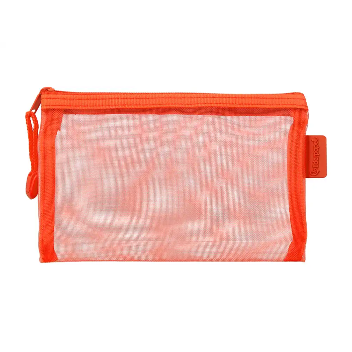 Liderpapel Bolsa zipper bag de poliéster transpirable multiusos DIN A6 para documentos, papelería, cosméticos y cables, color naranja 1