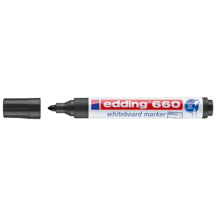 Edding Marcador Pizarra Blanca 660 Rellenable Negro Set de 10 (Set de 10) 2