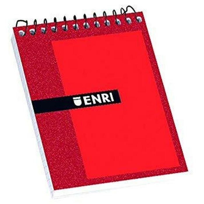 Bloc de Notas ENRI Rojo 1/8 80 Hojas 4 mm (10 Unidades) 1 Bloc de Notas ENRI Rojo 1/8 80 Hojas 4 mm (10 Unidades) 1