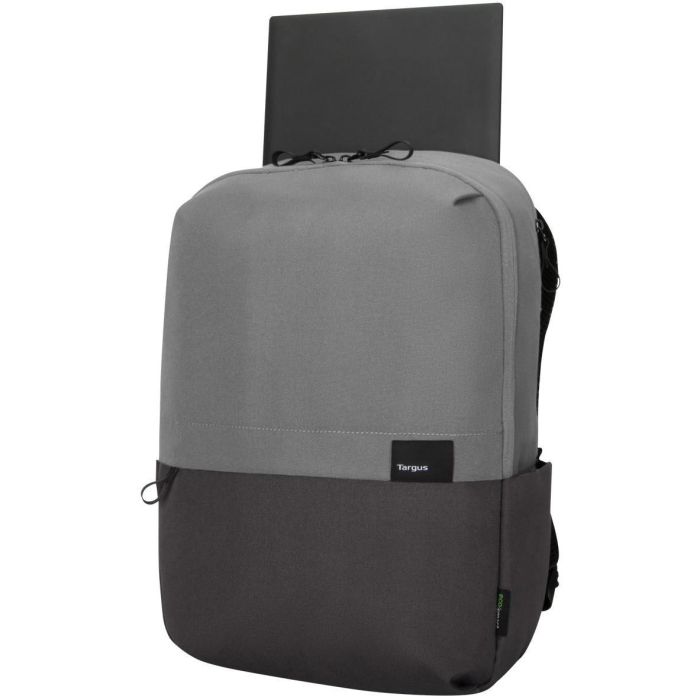 Targus Mochila Sagano Unisex para Portátil 15.6" Negro Gris, Material RPET Reciclado, con Múltiples Bolsillos y Protector de Lluvia 5