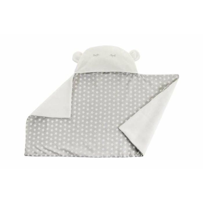 Manta capucha reversible estrella gris 90 x 66 cm 1 Manta capucha reversible estrella gris 90 x 66 cm 1