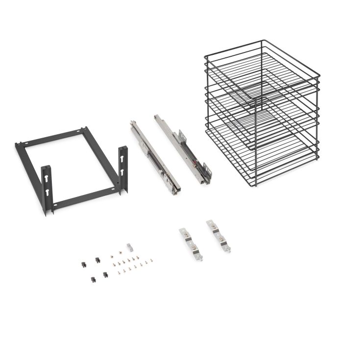 Emuca Carro extraíble Titane de fijación inferior con cierre suave, módulo 400mm, Acero, Gris Antracita 0 Emuca Carro extraíble Titane de fijación inferior con cierre suave, módulo 400mm, Acero, Gris Antracita 0
