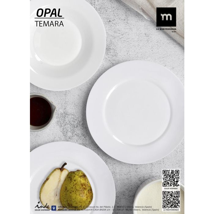 La Mediterranea Vajilla 18 Piezas Colección Temara Opal Rojo - Plato 26.5 cm, Plato 20.5 cm, Plato 19 cm (2 Unidades)