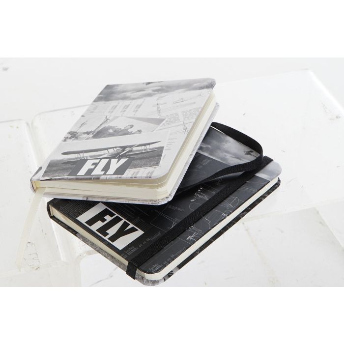 Libreta Vintage DKD Home Decor Blanco Negro 1.5 x 14 x 9.5 cm (12 Unidades) 2 Libreta Vintage DKD Home Decor Blanco Negro 1.5 x 14 x 9.5 cm (12 Unidades) 2
